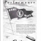 1943 WW II Century Boat Co Ad- Army Navy E Flag Theme
