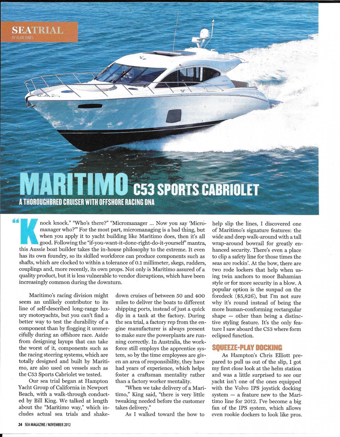2012 Maritimo C53 Sports Cabriolet Yacht Review- Boat Specs & Nice Photos