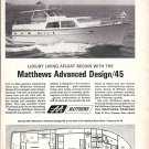 1968 Matthews Advanced Design/ 45 Yacht Ad- Nice Photo