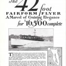 1929 Huckins Yacht Corp Ad- Nice Photo 42' Fairform Flyer
