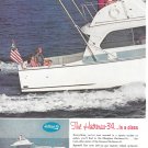 1962 Hatteras 34 Yacht 2 Page Color Ad- Great Photo