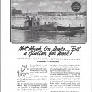 WW II 1943 Kermath Marine Engines Ad- Nice Photo 41' Tug Boat "Dandy"