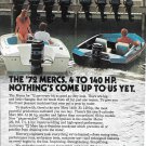 1972 Mercury Outboard Motors Color Ad- Nice Photo 140 Merc- Hot Girl
