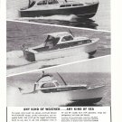 1960 Pacemaker Sea Skiff Cruisers Ad- Nice Photo of 3 Models