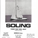 1968 Gemico Soling Three Man Keel Boat Ad- Boat Specs & Nice Photo
