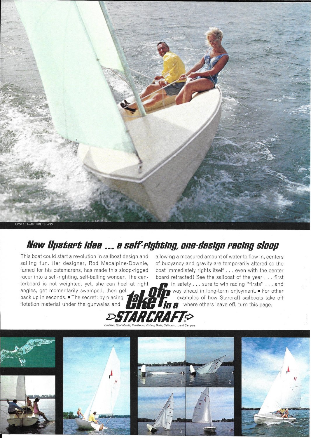 1967 Starcraft Sailboats 2 Page Color Ad Nice Photo Skylark 14