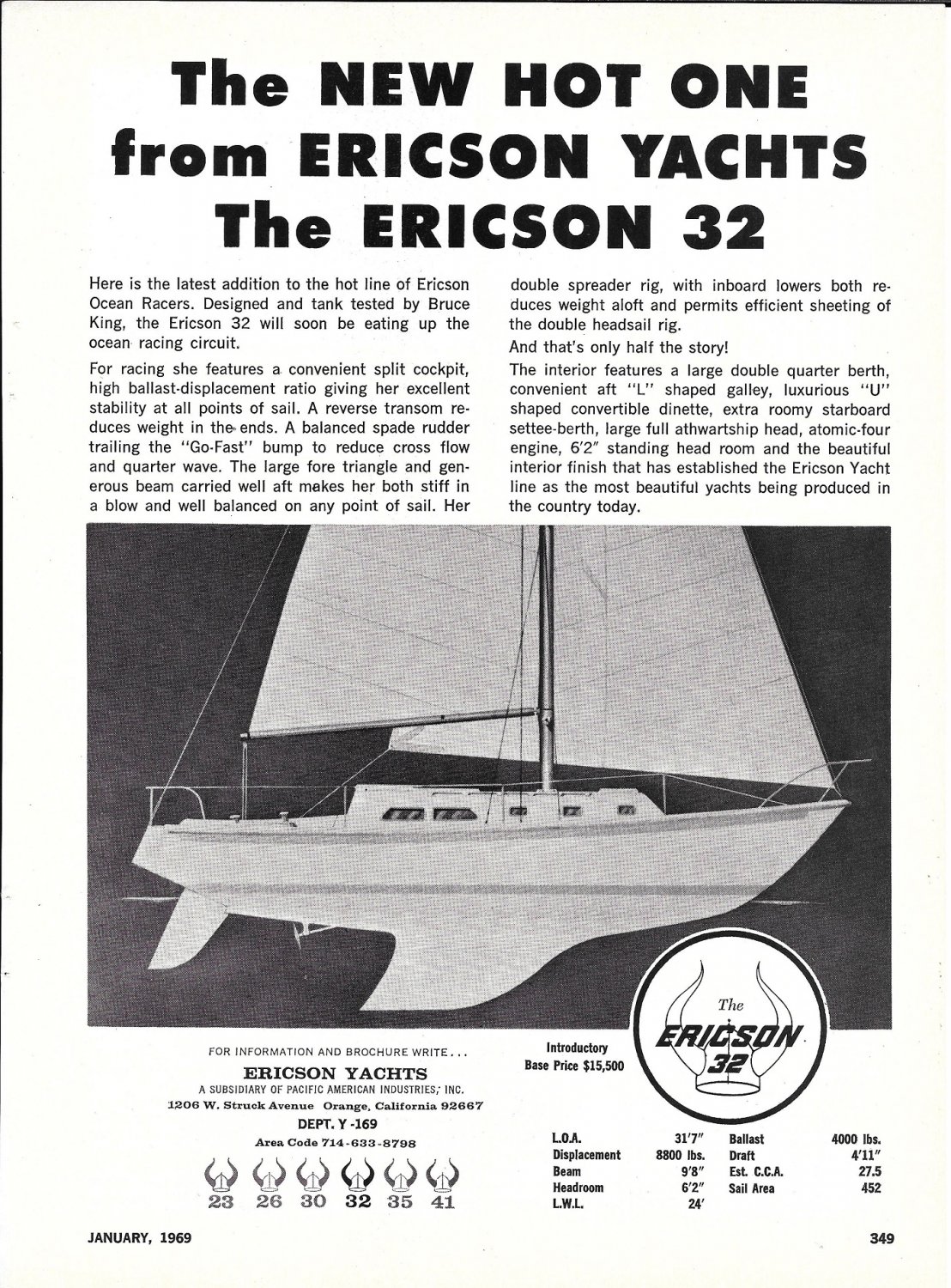 1969 ericson 32 sailboat