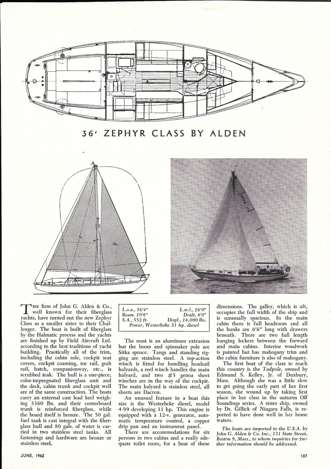 alden 36 sailboat