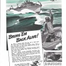 1944 WW II Army Rescue Boat Featured in Federal Mogul Ad- Nice Drawing