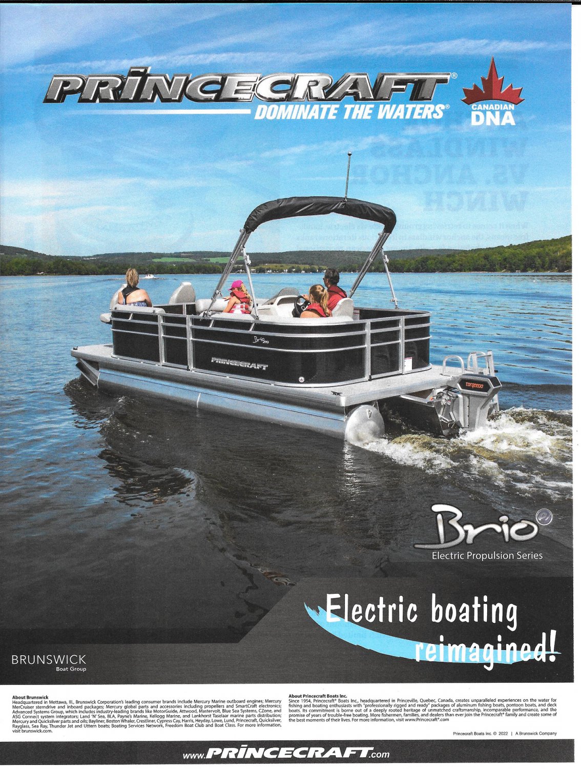 2022 Princecraft Brio Pontoon Boat Color Ad- Nice Photo