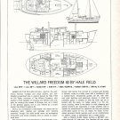 1976 Willard Freedom 40 & Cheoy Lee 40 Sailboats 2 Pg Double Ad- Drawings & Boat Specs