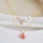 Pink Planet Universe Fantasy Charm Gided Japanese Style Necklace