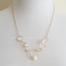 Geometric Pearl  Gold Chain Japanese Style Necklace