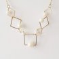 Geometric Pearl Gold Chain Japanese Style Necklace