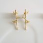 Matte Gold Bird Tree Stud Earrings