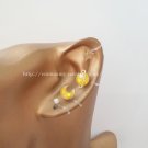 Yellow Fantasy Planet Cosmic Ear Clips Set