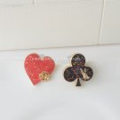 Blank Plum Red Rabbit Hearts Stud Earrings