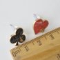 Blank Plum Red Rabbit Hearts Stud Earrings