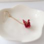 Red Junior Childike Cute Origami Single Earrings