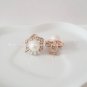 Rose Gold Plated Star Glass Pearl Stud Earrings Set