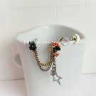Cute Little Black Cat Moon Dream Boats Earrings