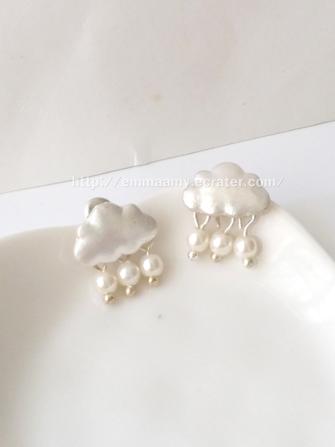 Clouds raindrop drop Stud Earrings