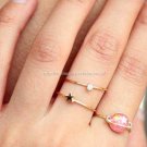 Pink Fantasy Planet Cosmic Rings Set.