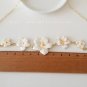 Elegant White Flowers Enamel Gold plated Long Necklace