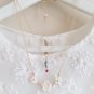 Double Elegant White Flower Bird Enamel Necklace