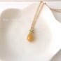 Exquistite Simplicity Lovely Gilded Enamel Pineapple Charm Necklace
