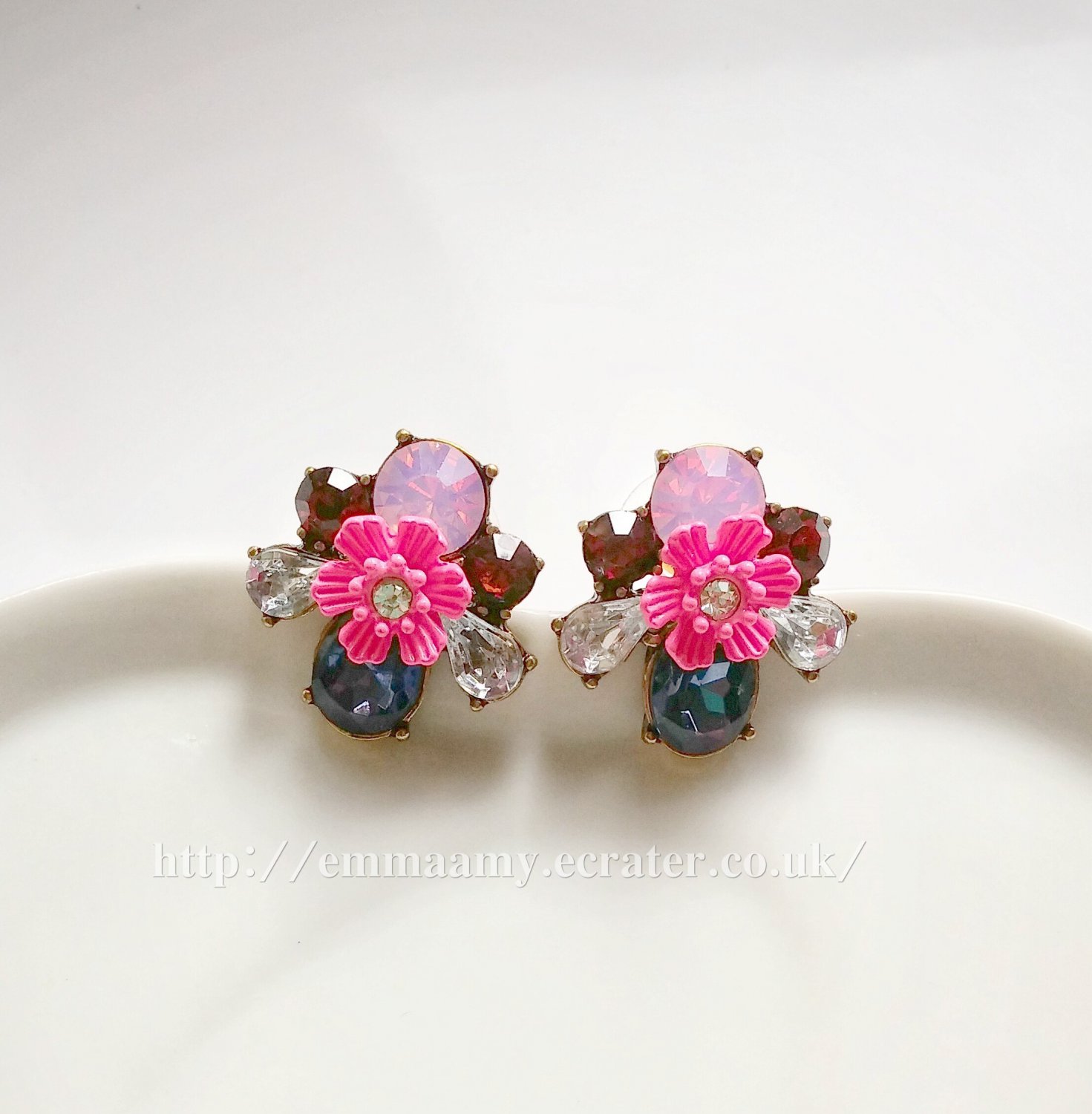 Compact flowers Drop Earrings