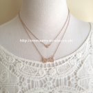 Bow Double Funky Dainty Rose Gold Plated Necklace