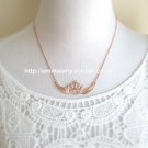 Flashing Angel Crown Charm Rose Gold Plated  Necklace