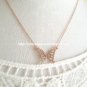 Frosted Butterfly Rose Gold Plated Necklace