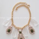 Transparent Water Droplets Pendant Short Statement Bib Collar Necklace