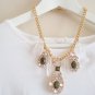 Transparent Water Droplets Pendant Short Statement Bib Collar Necklace