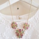 Color Flower Pendant Statement Collar Necklace