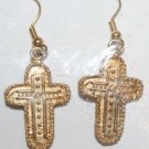 Gold Cross Ear Rings