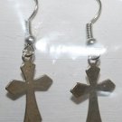 Fancy Cut Silver Cross Ear Rings