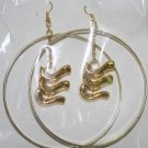 Gold Hoop Gold Dangly Ear Rings