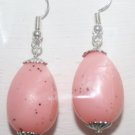 Pink with black speck Easter Egg Ear Rings