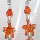Orange Star Ear Rings with added decor