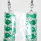 Green/Clear Tower Stacked Ear Rings