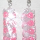 Pink/Clear Tower Stacked Ear Rings