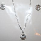 Clear Rhinestone Necklace and Ear Ring Set