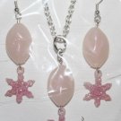 Pink Star Fish and Ear Ring Set