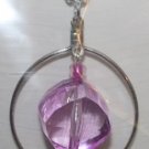 Elegant 97 Silver Hoop with Hanging Lavender  Center Piece Necklace