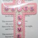 Cross Magnet (Gifts of Love written in Beads) with poem This Moment