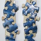 Puzzle Ear Rings (Blue and Beige)