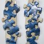 Puzzle Ear Rings (Blue and Beige)